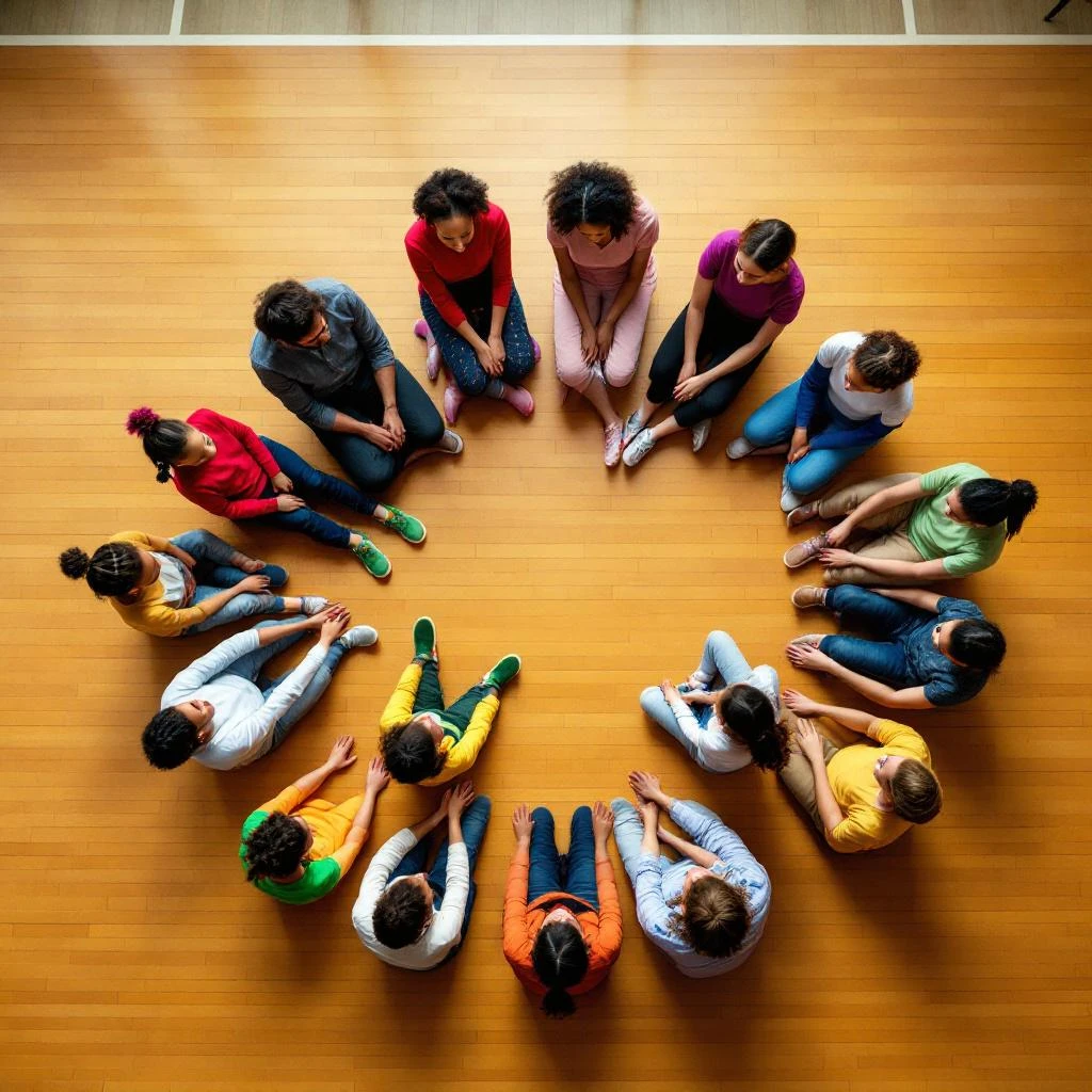 Comunidad educativa en círculo